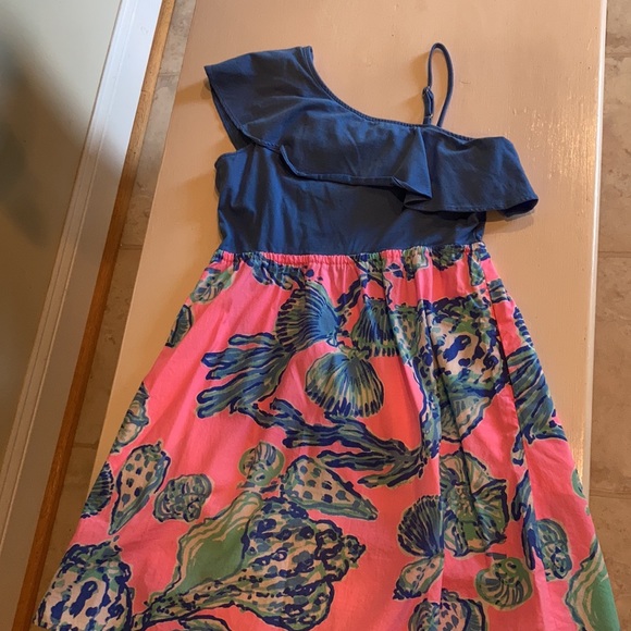 One shoulder ruffle Lilly Pulitzer summer dress - Picture 4 of 6